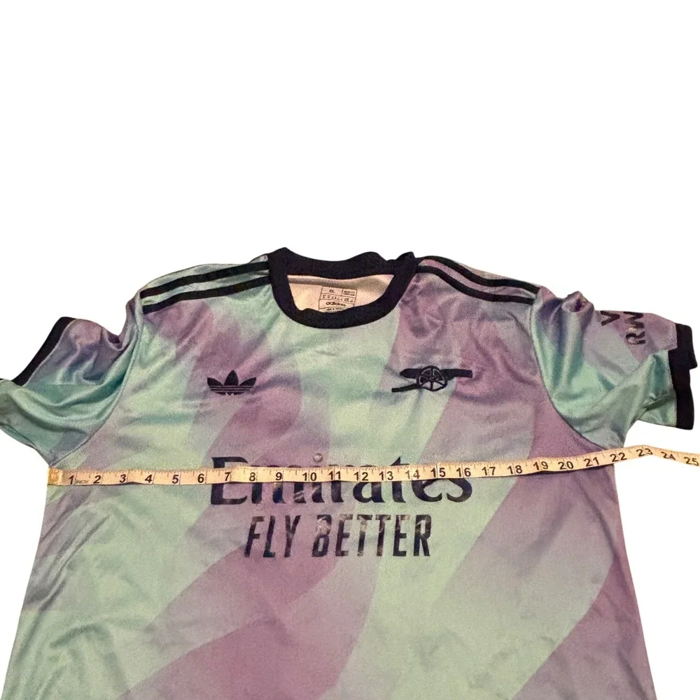 Adidas Arsenal FC 2024-25 Third Jersey XL Slim Fit Aqua Purple Trefoil 53 HS5184